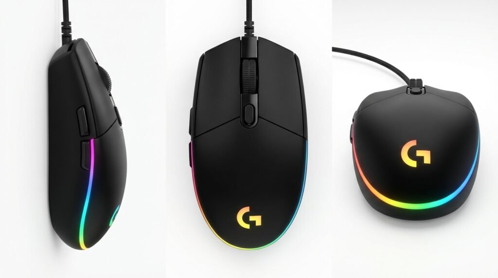 เมาส์เกมมิ่ง Logitech G102 Lightsync หลายมุมมอง