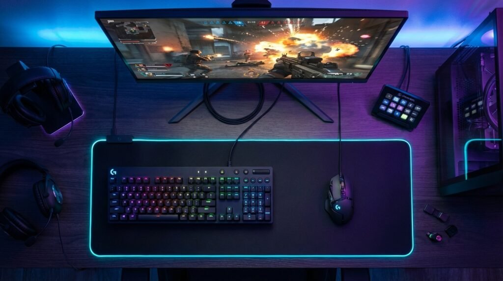 Logitech G502 HERO บนโต๊ะเกมมิ่ง