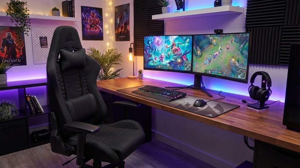 Corsair TC100 Relaxed ในห้องเกมมิ่งจริงพร้อมเซ็ตอัพสมบูรณ์