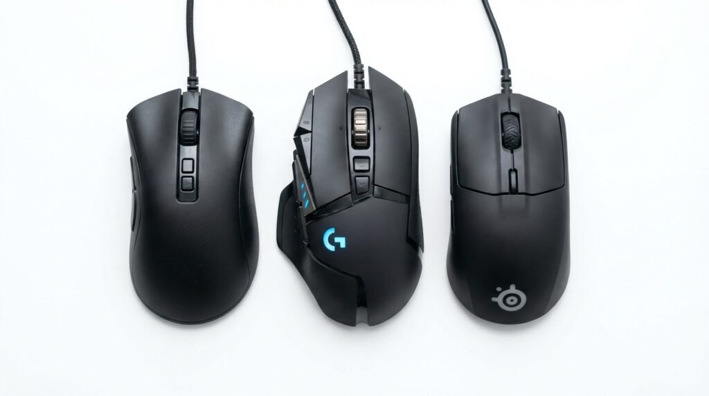เปรียบเทียบขนาด Logitech G502 HERO กับเมาส์อื่น
