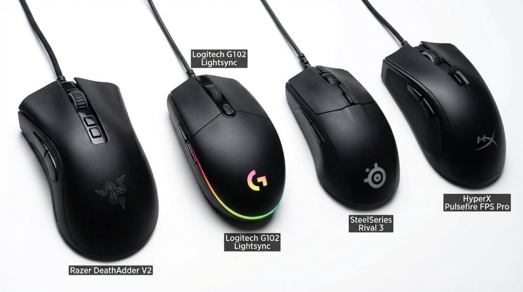 เปรียบเทียบขนาดเมาส์ Logitech G102 Lightsync