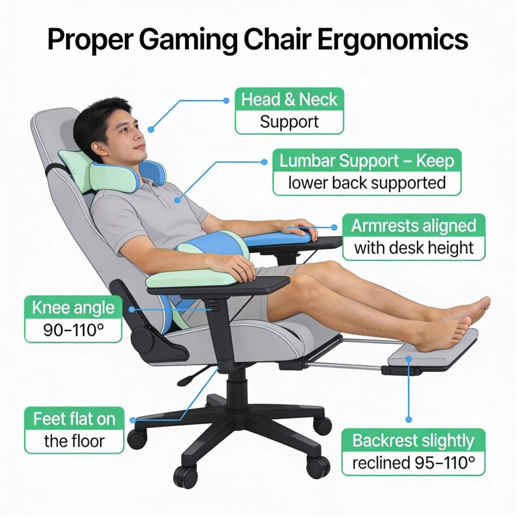 วิธีปรับเก้าอี้เล่นเกมให้นั่งสบาย ไม่ปวดหลัง