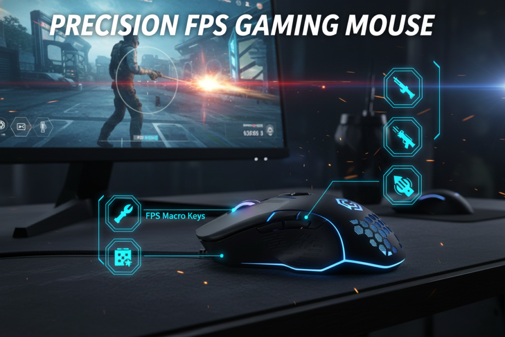 เมาส์เกม FPS แนะนำ iwachi g2 DPI สูง 10000 สำหรับเกมยิง