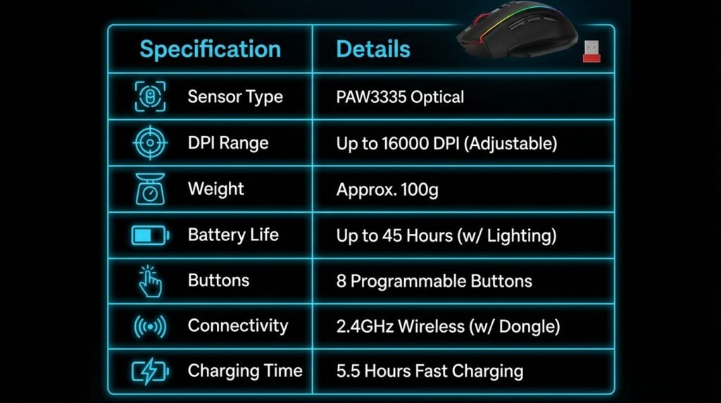 สเปค Redragon M686 แบบละเอียด