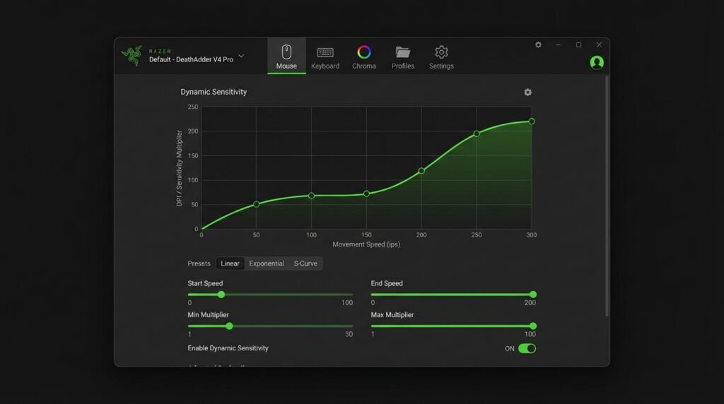 Razer Synapse 4 Dynamic Sensitivity Settings