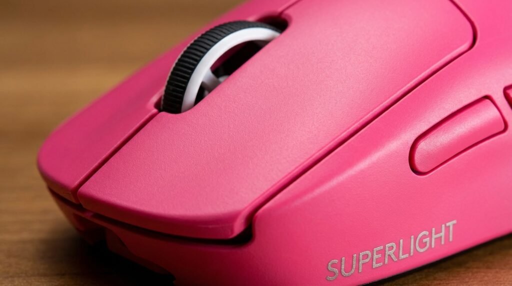 ปุ่มคลิกและโลโก้ Logitech G Pro X Superlight