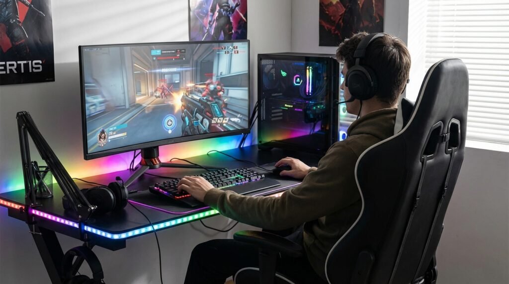 เกมเมอร์ใช้ Tengu Masamune เล่นเกม FPS