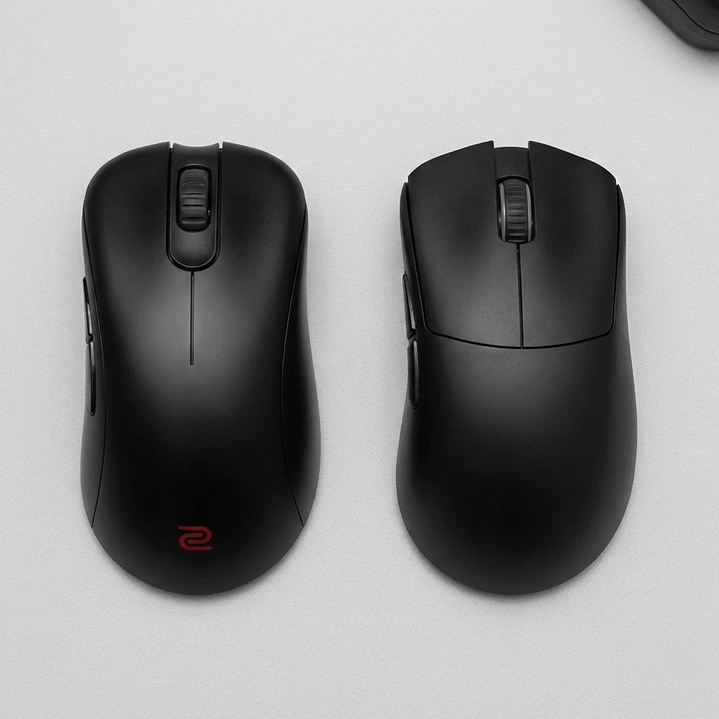 เปรียบเทียบทรงเมาส์ ZOWIE EC2-DW กับเมาส์เกมมิ่งอีกหนึ่งรุ่น