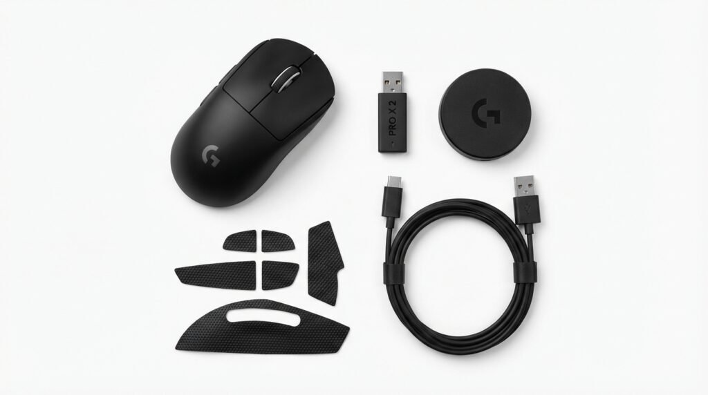 Logitech G Pro X Superlight 2 พร้อมอุปกรณ์เสริม Grip Tape และสาย USB-C