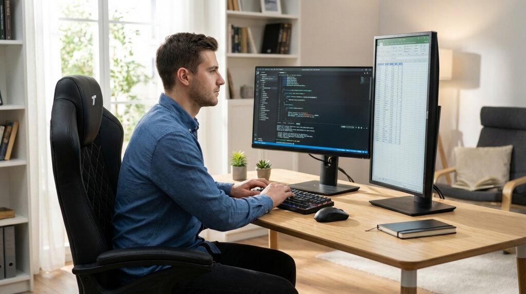 ผู้ใช้งาน WFH ใช้ TTRacing Duo V4 ทำงาน