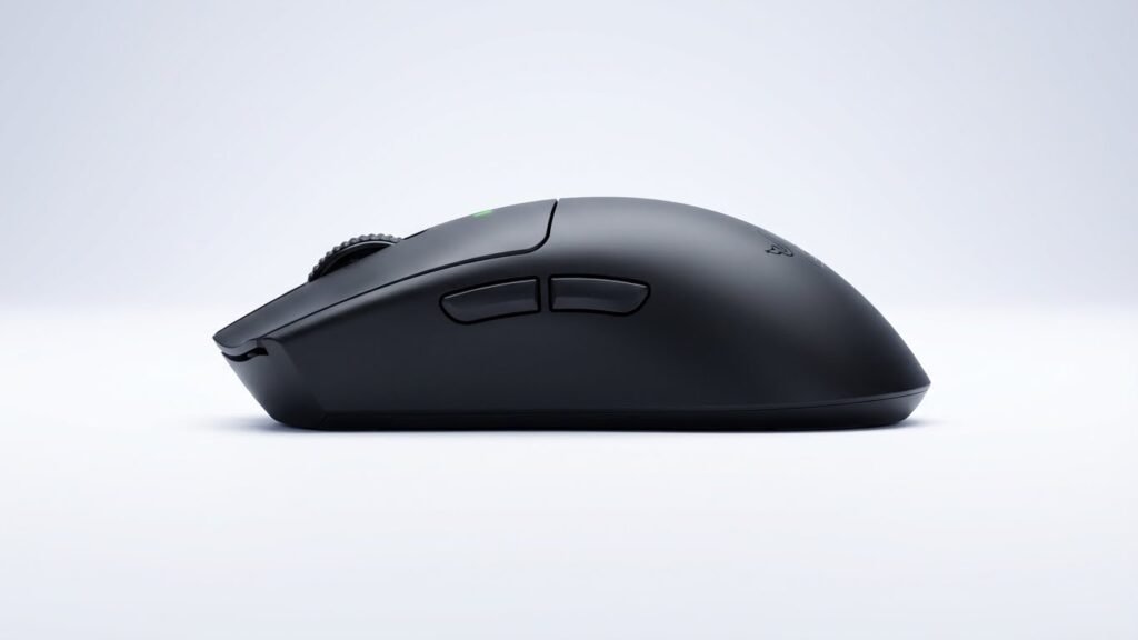 Razer Viper V3 Pro มุมด้านข้าง แสดงรูปทรง Ambidextrous และความสูงของ Hump