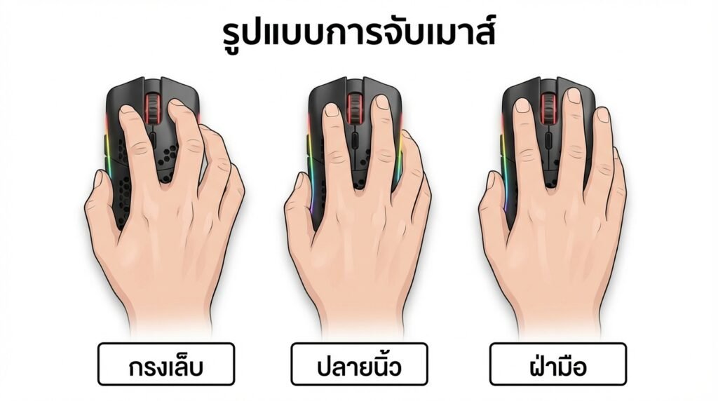 Grip styles เหมาะสำหรับ Glorious Model O Wireless