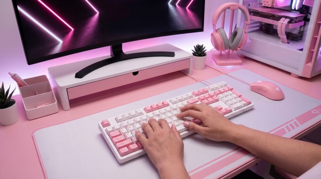 การใช้งานจริง Akko 3108 Plus Prunus Lannesiana บน Gaming Setup