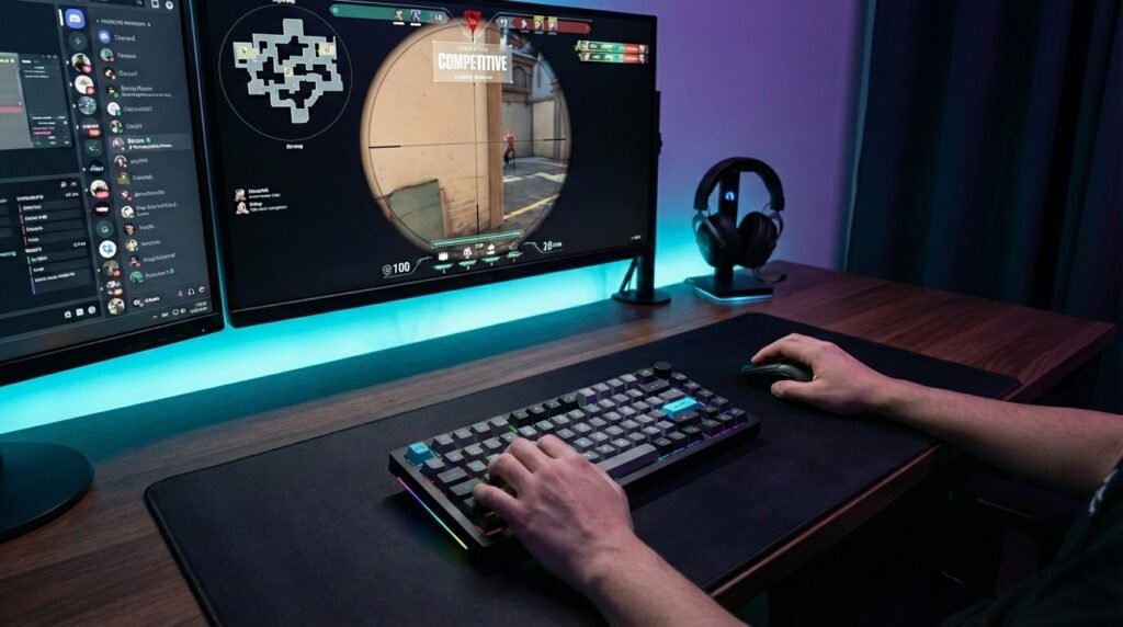 เกมเมอร์ใช้ Akko 5075B Plus เล่นเกม FPS