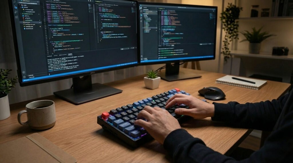 เกมเมอร์ใช้ Keychron K8 Pro เล่นเกมและเขียนโค้ด