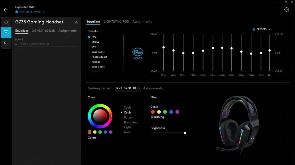 Logitech G HUB Software Interface