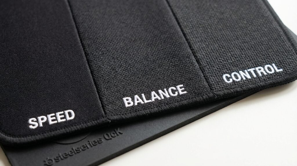 เท็กเจอร์ผิวแผ่นรองเมาส์ SteelSeries QcK Performance ทั้งสามพื้นผิว