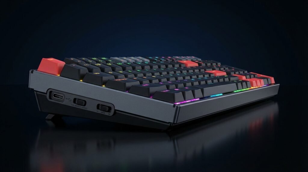 Keychron K4 มุมด้านข้าง โครงอลูมิเนียม OSA keycap profile