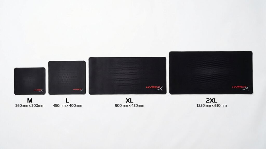 เปรียบเทียบขนาด HyperX Pulsefire Mat M L XL 2XL